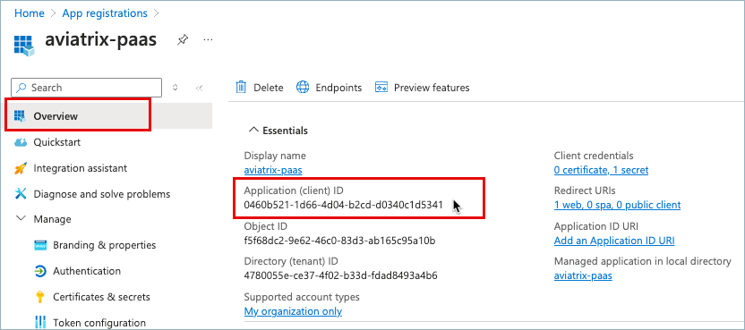 application client ID in azure
