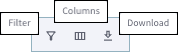 screenshot of action icons for the audit table
