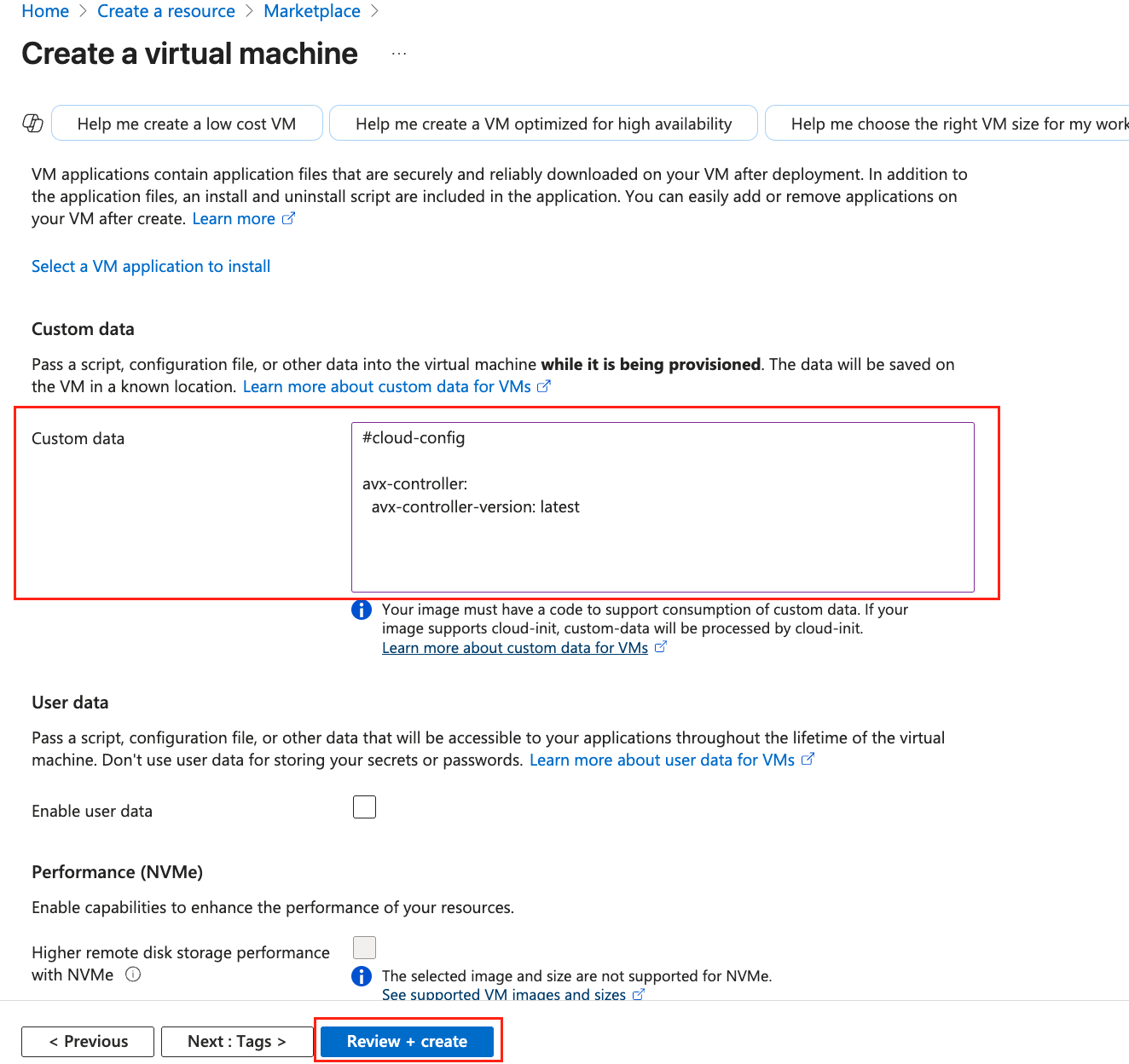 Instance Configuration