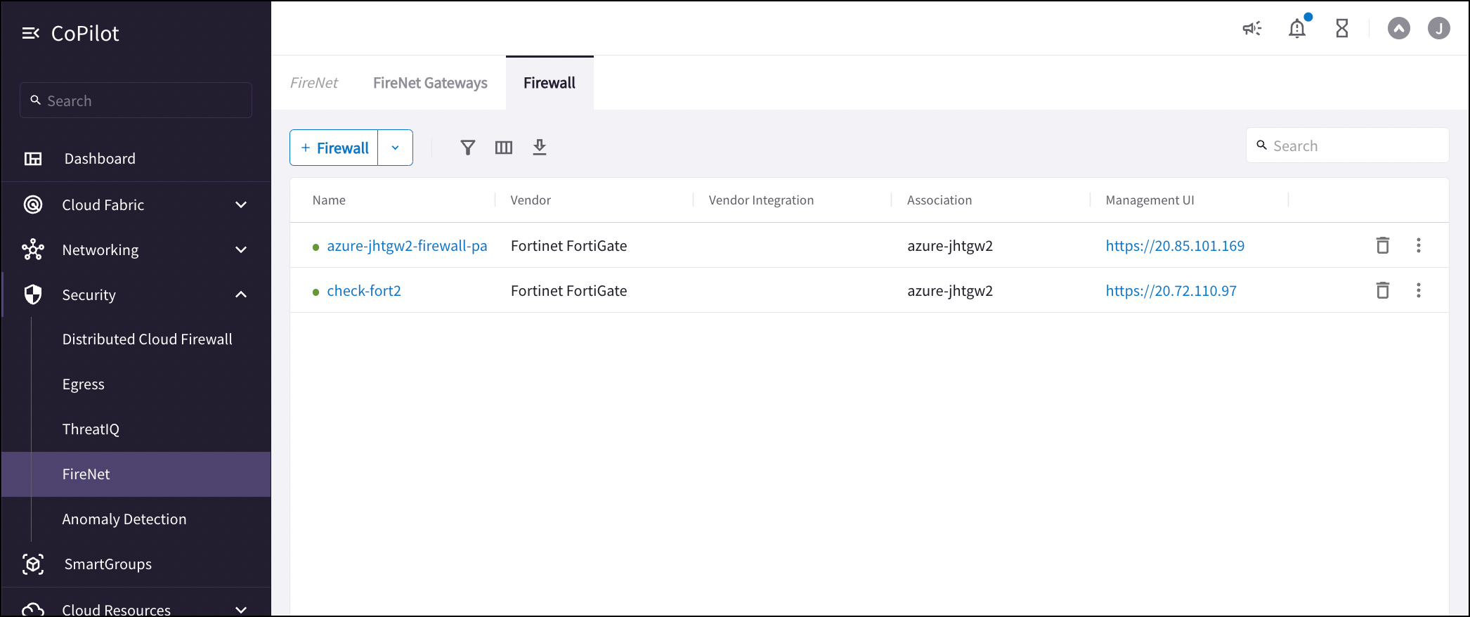 firenet firewall key