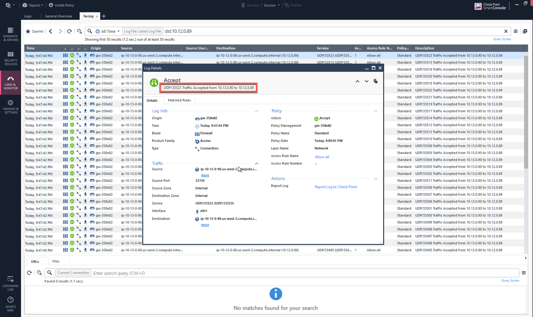 v2_CheckPoint_view_traffic_log_vpc_to_vpc