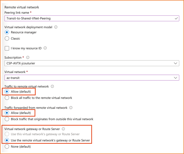 use remote virtual network