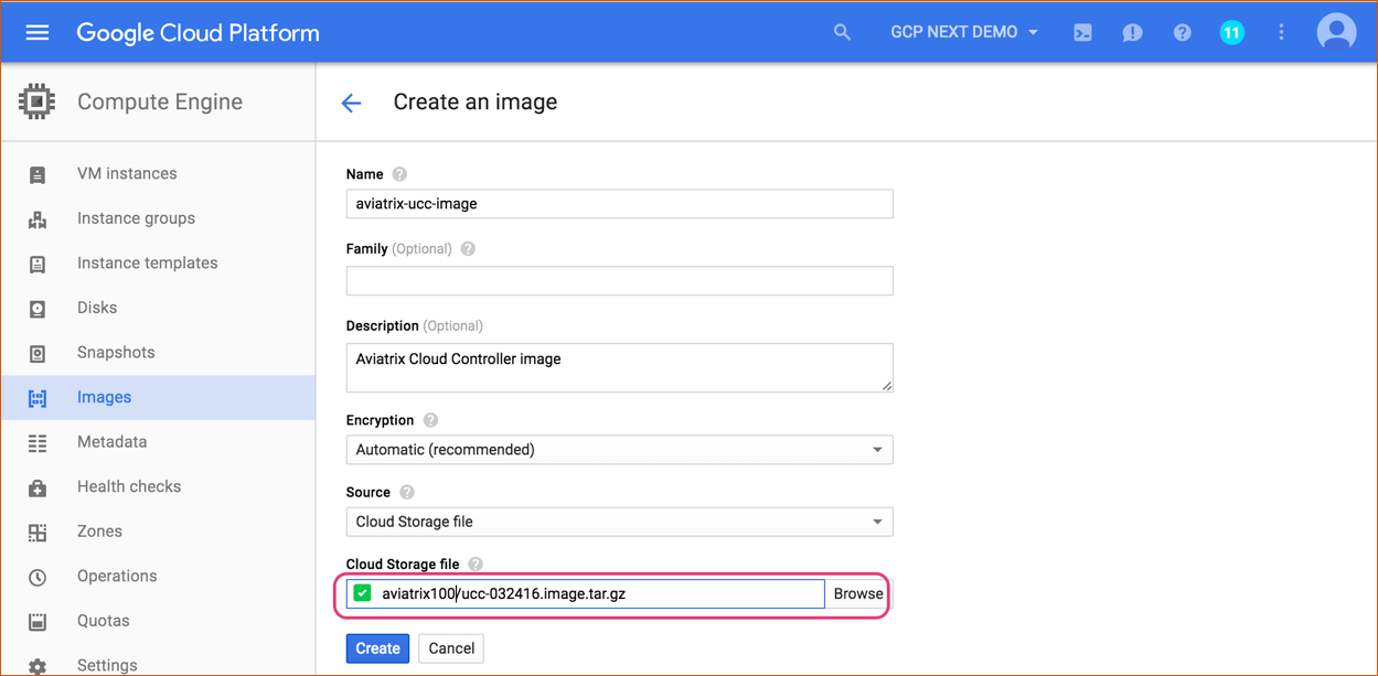 GCP Cloud Storage